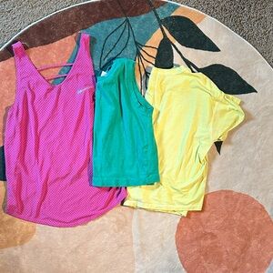 Nike Women's Vibrant Tank Tops - Pink, Green, Yellow